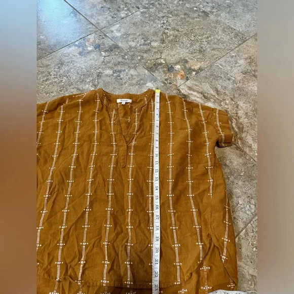 madewell lakeline popover top mustard yellow - Picture 3 of 5